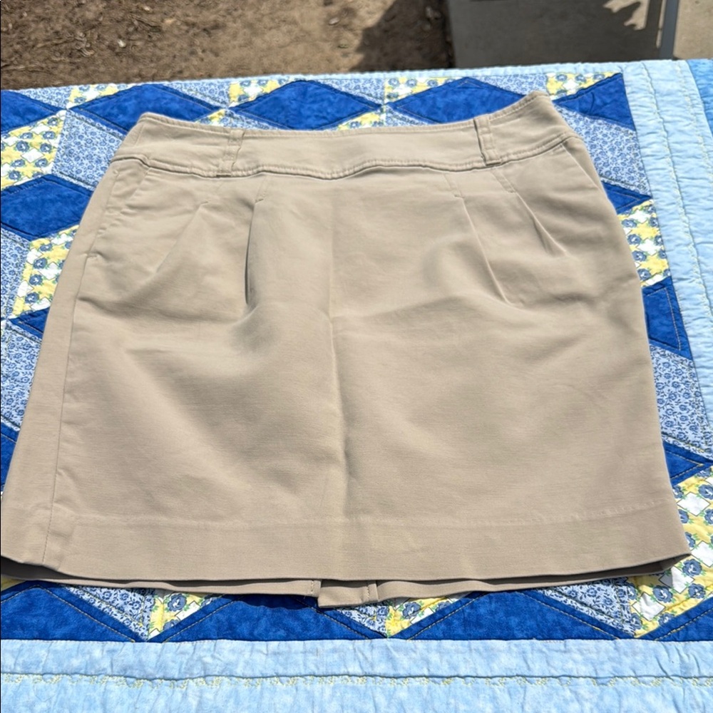 Tan Pleated Skirt